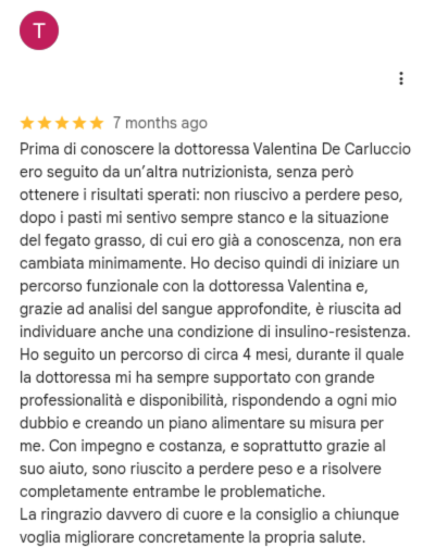 Recensione Google di Tiziano T.